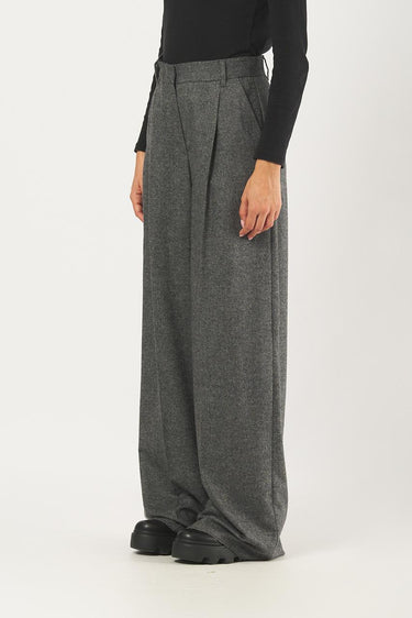 Pantalone ODILIA 252513610 flanella leggera misto lana ODILIA 252513610 006 BIANCO/NERO EMME MARELLA 