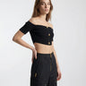 Top in Maglia Elisabetta Franchi Cropped Slim Fit TK86B62E2 110 NERO ELISABETTA FRANCHI 