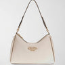 Borsa a Spalla Anise Double Zip in Ecopelle Beige Pietra HWPD99 16180 STONE LOGO GUESS 