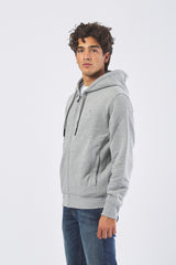 Felpa G8068500066N-84K1 con zip e cappuccio G8068500066N-84K1 013 GREY MELANGE TRUSSARDI