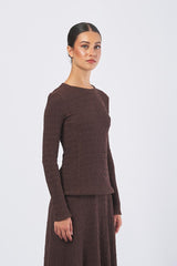 T-shirt SAMOA 252397606 jersey cloquè SAMOA 252397606 005 MARRONE MARELLA