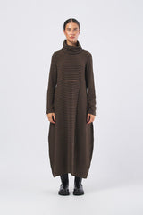 Abito lungo collo alto D008MS D008MS TABACCO NEIRAMI 