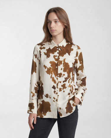 Camicia in Raso Fluido PBBALPE 26111111132 001 FONDO AVORIO PENNY BLACK 