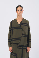 Giacca C121BM asimmetrica C121BM MAXICHECK BRUSH NEIRAMI