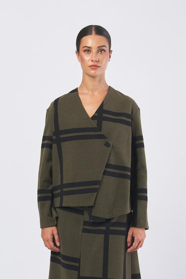 Giacca C121BM asimmetrica C121BM MAXICHECK BRUSH NEIRAMI