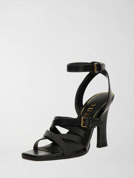 Sandali Donna Radela con Tacco in Pelle Nero FLJRAD LEA03 BLACK GUESS 