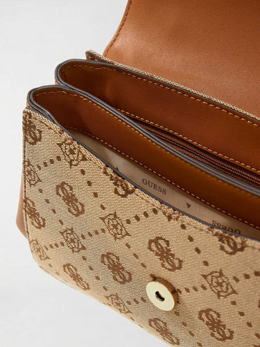 Borsa a Mano Melinda Logo Beige HWJP99 02200 LATTE LOGO GUESS 
