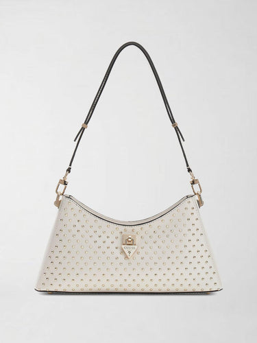 Borsa a tracolla Patsie con borchie HWZE99 19180 OFF WHITE GUESS 
