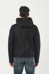 Giubbotto 1140 in morbido panno con cappuccio 1140 68 BLU COLMAR 