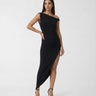 Abito Elisabetta Franchi Monospalla con Dettaglio Gioiello Slim Fit AB90661E2 110 NERO ELISABETTA FRANCHI 