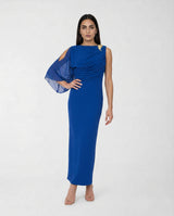 Abito Rinascimento Monospalla con Drappeggio CFC0128101003 B611 BLU BRILLANTE RINASCIMENTO 