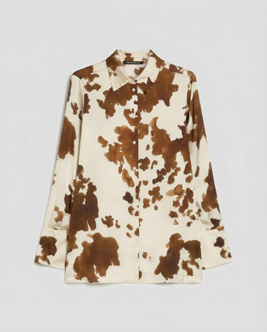 raso fluido di poliestere stampato PBBALPE 26111111132 001 FONDO AVORIO PENNY BLACK 