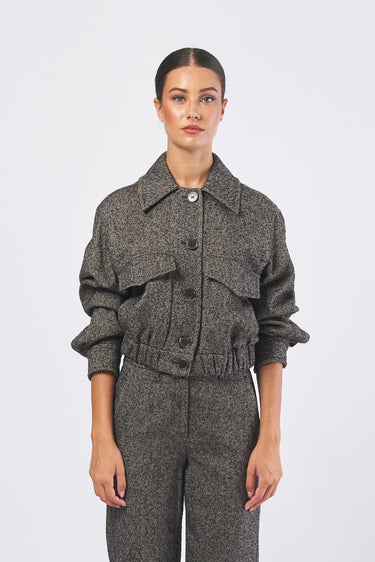 Giacca NILLA 252304605 diagonale misto lana effetto tweed NILLA 252304605 001 MARRONE/BEIGE MARELLA