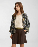 Kimono Emme Marella Emmatollo in Twill Stampato EMMATOLLO 261519104 002 FDO BLU/FIORE INDIANO EMME MARELLA 