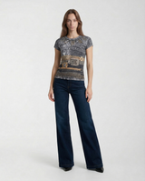 T-shirt Classic Fit W6RI05 KCCG0 JET BLACK MULTI GUESS