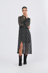 Abito SGRONDO 2521226053 creponne di poliestere stampato SGRONDO 2521226053 002 CATENA FONDO PENNY BLACK