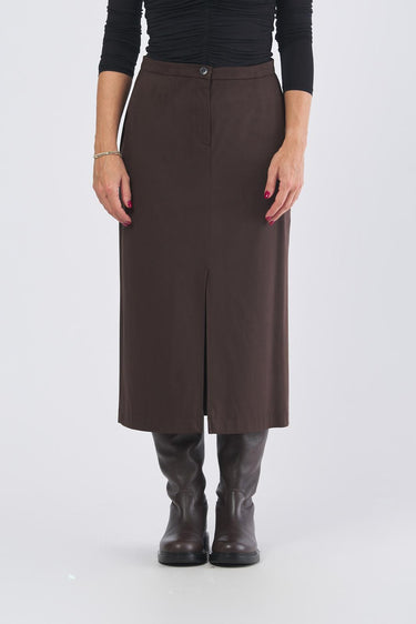 Gonna DRITTO 252577601 jersey suede di poliestere stretch DRITTO 252577601 005 TESTA DI MORO EMME MARELLA 