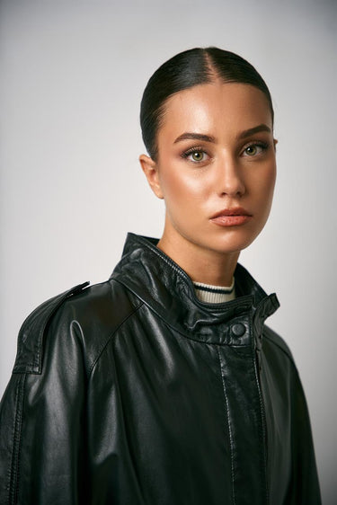 Giacca BESSICA 252344605 nappa shiny BESSICA 252344605 003 NERO MARELLA