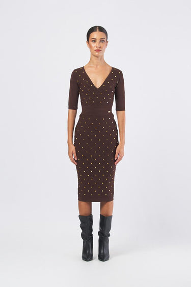 Abito di maglia AM26S57E2 AM26S57E2 EA3 COFFEE ELISABETTA FRANCHI