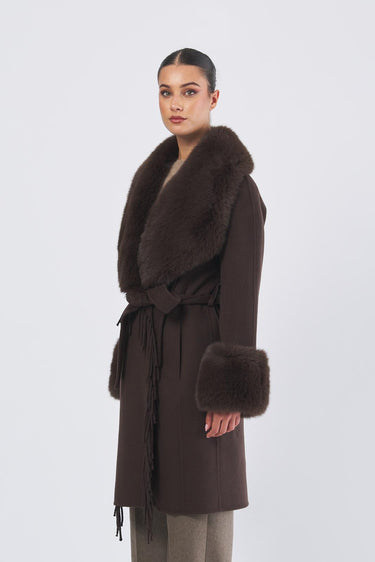 Cappotto liliana 5BGL46 7125A F1AQ CHOCOLATE BROWNIE MULTI GUESS BY MARCIANO