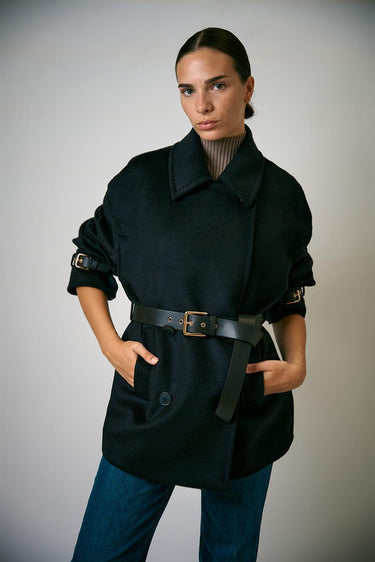 Giaccone PAUSA 25260860816 drap pura lana PAUSA 25260860816 013 NERO MAX MARA