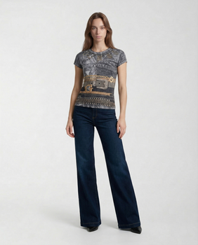 T-shirt Classic Fit W6RI05 KCCG0 JET BLACK MULTI GUESS 