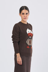 Maglia D81057 intarsio D81057 MORO ECO