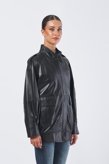 Giacca BESSICA 252344605 nappa shiny BESSICA 252344605 003 NERO MARELLA 