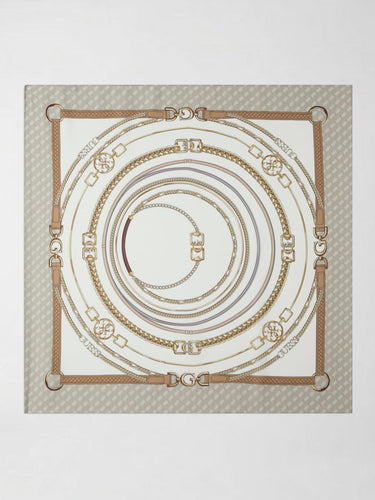 Sciarpa con stampa logo e motivo catena AW5458 POL03 LIGHT TAUPE GUESS 