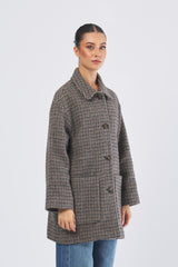 Giaccone ZINNIA 252508603 doppio tinto filo fantasia garzato ZINNIA 252508603 001 TESTA DI MORO EMME MARELLA 