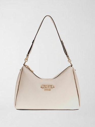 Borsa a Spalla Anise Double Zip in Ecopelle Beige Pietra HWPD99 16180 STONE LOGO GUESS
