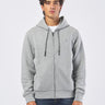Felpa G8068500066N-84K1 con zip e cappuccio G8068500066N-84K1 013 GREY MELANGE TRUSSARDI