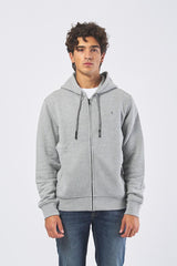 Felpa G8068500066N-84K1 con zip e cappuccio G8068500066N-84K1 013 GREY MELANGE TRUSSARDI