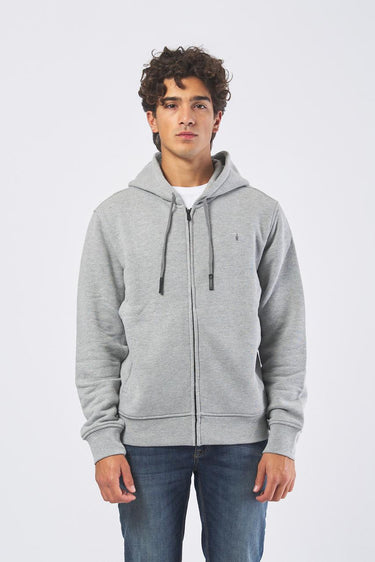 Felpa G8068500066N-84K1 con zip e cappuccio G8068500066N-84K1 013 GREY MELANGE TRUSSARDI