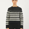 Maglia XANADU 2521366503 jacquard misto lana XANADU 2521366503 003 AVORIO-NERO PENNY BLACK 