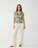 Blusa in Twill di Seta PBPAEROVIA 2611111123 002 FLOREALE VERDE PENNY BLACK 