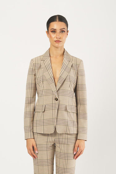 Giacca NUIT1 252504613 gabardine bistretch tinto filo fantasia NUIT1 252504613 003 CHECK PICCOLO EMME MARELLA 