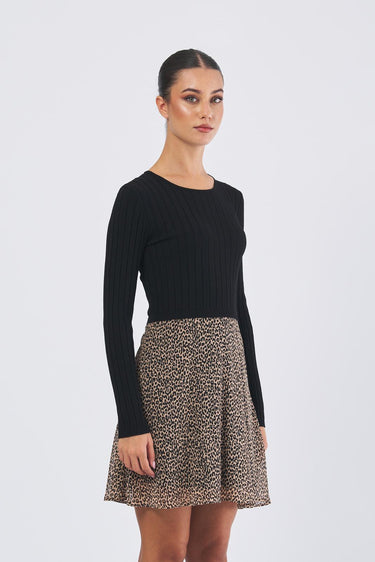 Abito ELETTA 252122613 creponne di poliestere stampato ELETTA 252122613 001 MACULA FONDO PENNY BLACK 