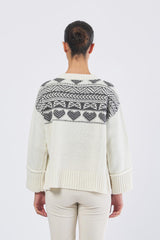 Maglia BREST 252536633 fil. jacquard misto lana+mohair BREST 252536633 001 BURRO+GRIGIO EMME MARELLA