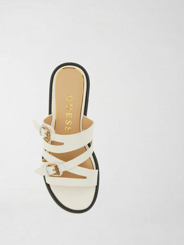 Ciabatte da Donna  in Pelle Bianco FLJGRY LEA03 WHITE GUESS 