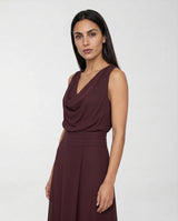 Abito in Georgette Elisabetta Franchi Slim Fit AB88461E2 644 CACAO ELISABETTA FRANCHI 