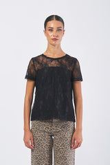 T-shirt FORMA 252197605 pizzo disegno floreale FORMA 252197605 006 NERO PENNY BLACK