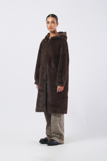 Cappotto CFC0122225003 con cappuccio CFC0122225003 B401 CIOCCOLATO RINASCIMENTO