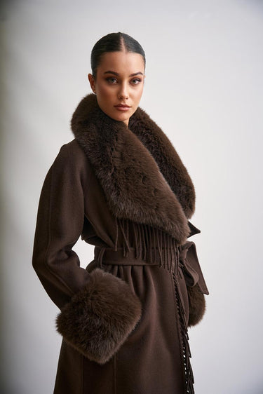 Cappotto liliana 5BGL46 7125A F1AQ CHOCOLATE BROWNIE MULTI GUESS BY MARCIANO