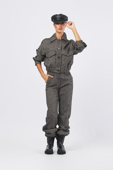 Giacca NILLA 252304605 diagonale misto lana effetto tweed NILLA 252304605 001 MARRONE/BEIGE MARELLA 