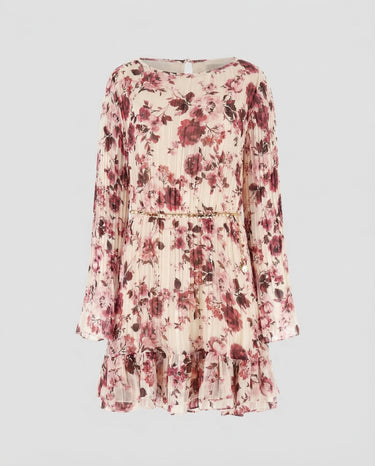 Vestito Guess Ilenia - Design plissettato con cintura W6RK37 WJ712 PM66 SAFARI BLOOM PRINT GUESS 