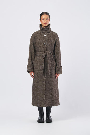 Cappotto AMALIA1 252301602 resca bouclè misto lana AMALIA1 252301602 002 MARRONE MARELLA