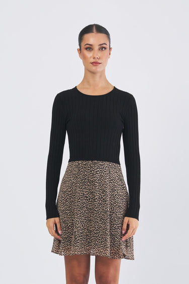 Abito ELETTA 252122613 creponne di poliestere stampato ELETTA 252122613 001 MACULA FONDO PENNY BLACK 