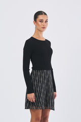 Abito ELETTA 252122613 creponne di poliestere stampato ELETTA 252122613 002 CATENA FONDO PENNY BLACK