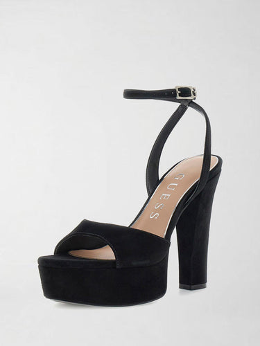 Sandali in suede Hitten FLPHIT SUE03 BLACK GUESS